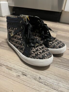 Michael Kors Girls' Black Logo High-Top Sneakers